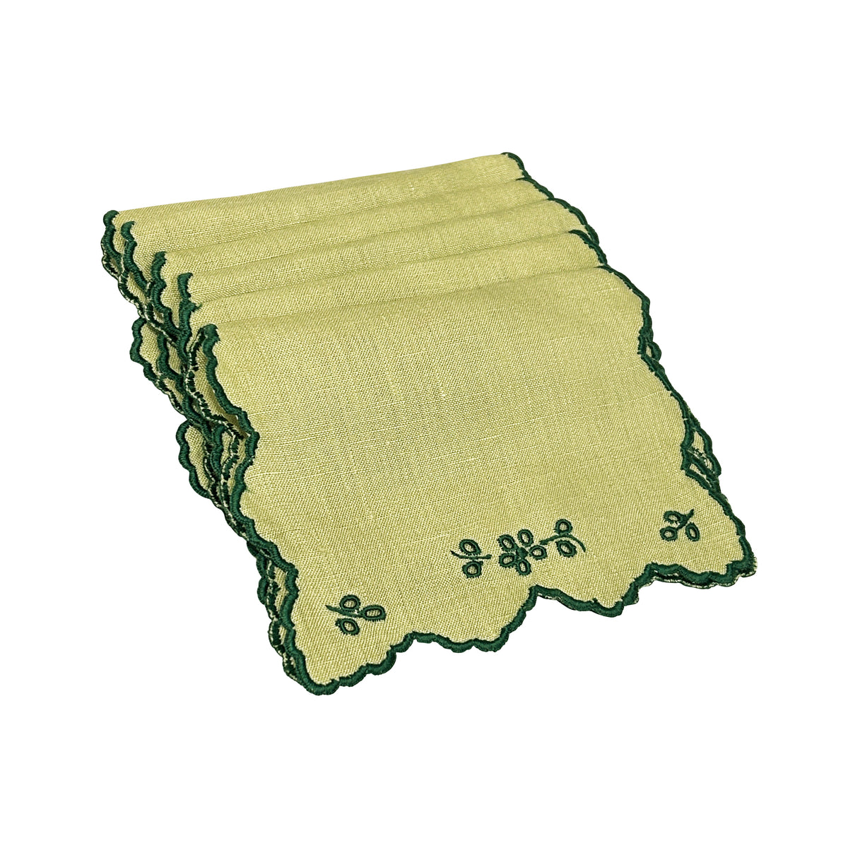 Eyelet Cocktail Napkins with Shaped Edge