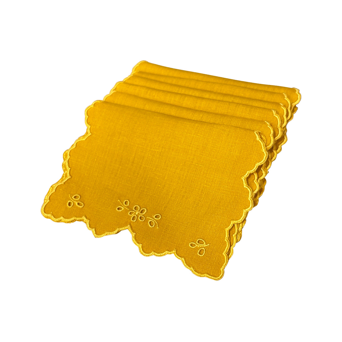 Eyelet Cocktail Napkins with Shaped Edge