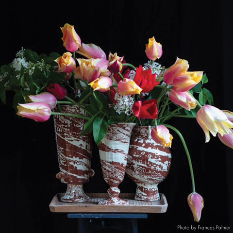 Frances Palmer,  Marbleized Fluted Vase