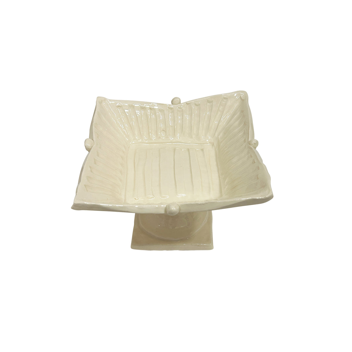 Frances Palmer, Square Four Dot Pedestal Bowl