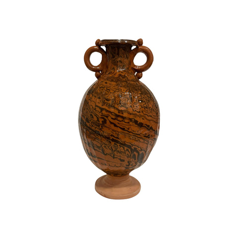 Marbleized Terracotta Round Vase