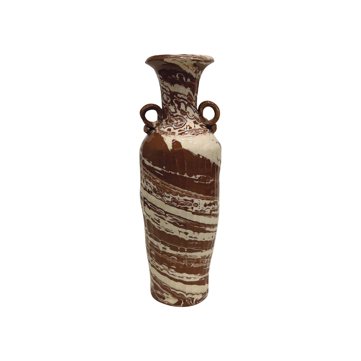 Frances Palmer, Marbleized Tall Fluted Vase