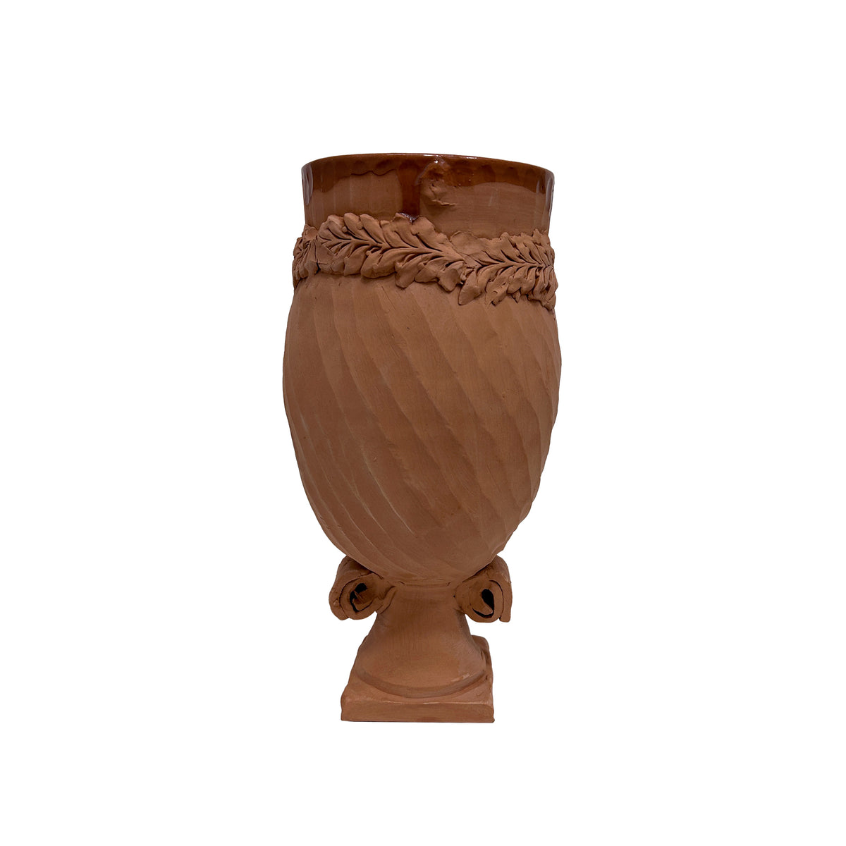 Frances Palmer, Terracotta Urn with Coiled Handles and Square Foot