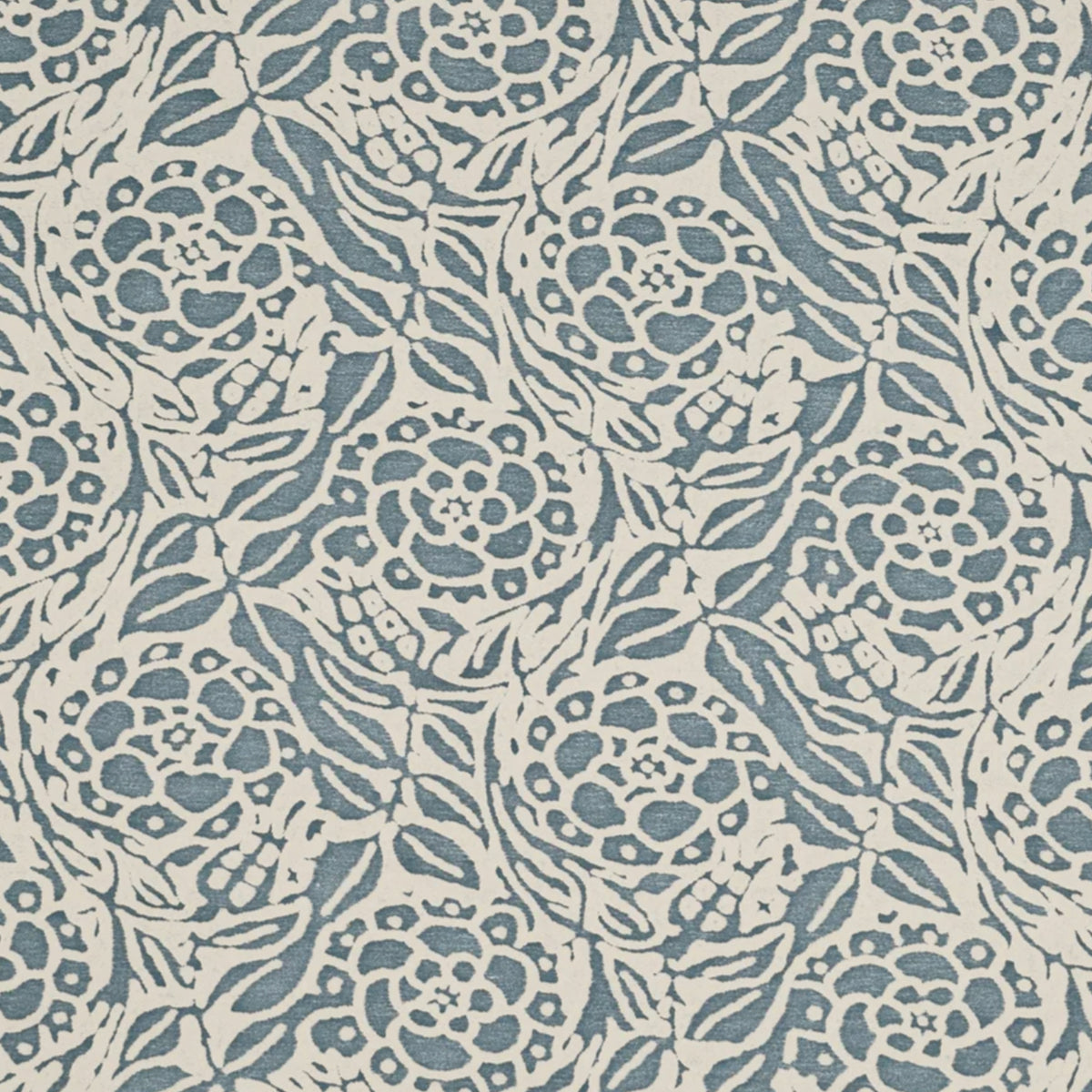 Fortuny Fiori Pillow in Storm Blue & Ivory