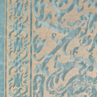 Fortuny Farnese Frieze Pillow in Blue-Green and Silvery Gold