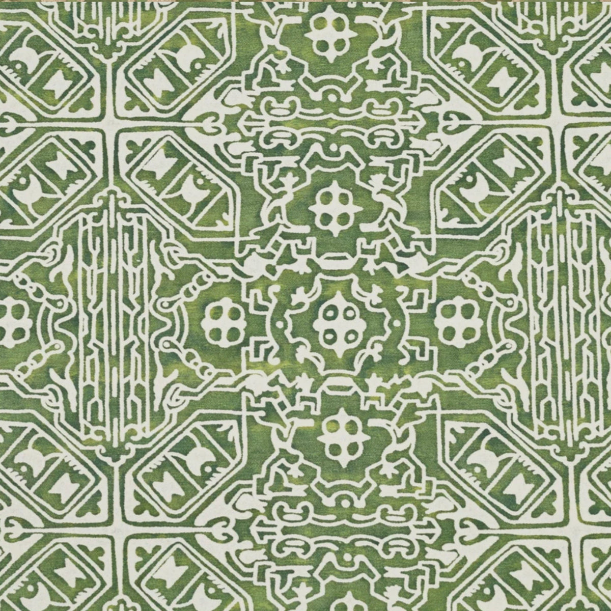 Fortuny Moresco Pillow in Green and Warm White