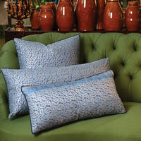 Fortuny Rabat Pillow in Palace Blue and Silvery Gold