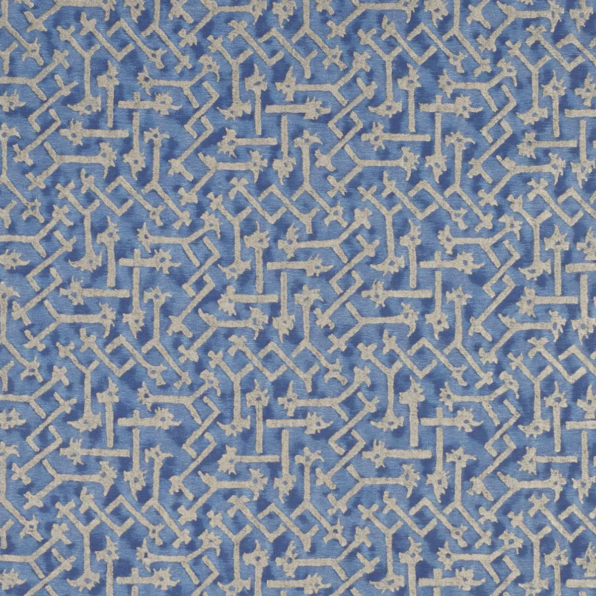 Fortuny Rabat Pillow in Palace Blue and Silvery Gold