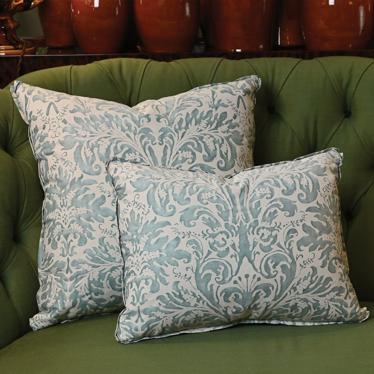 Fortuny Sevres Pillow in French Blue and Antique White