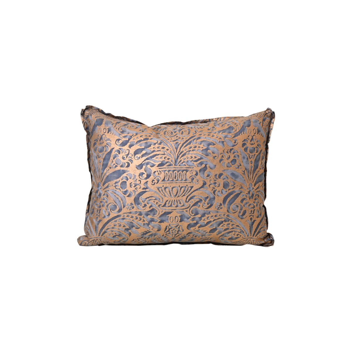 Fortuny Campanelle Pillow in Blue and Silvery Gold