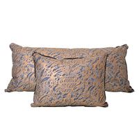 Fortuny Campanelle Pillow in Blue and Silvery Gold
