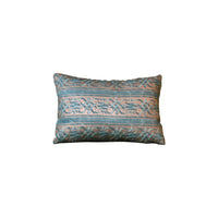 Fortuny Farnese Frieze Pillow in Blue-Green and Silvery Gold