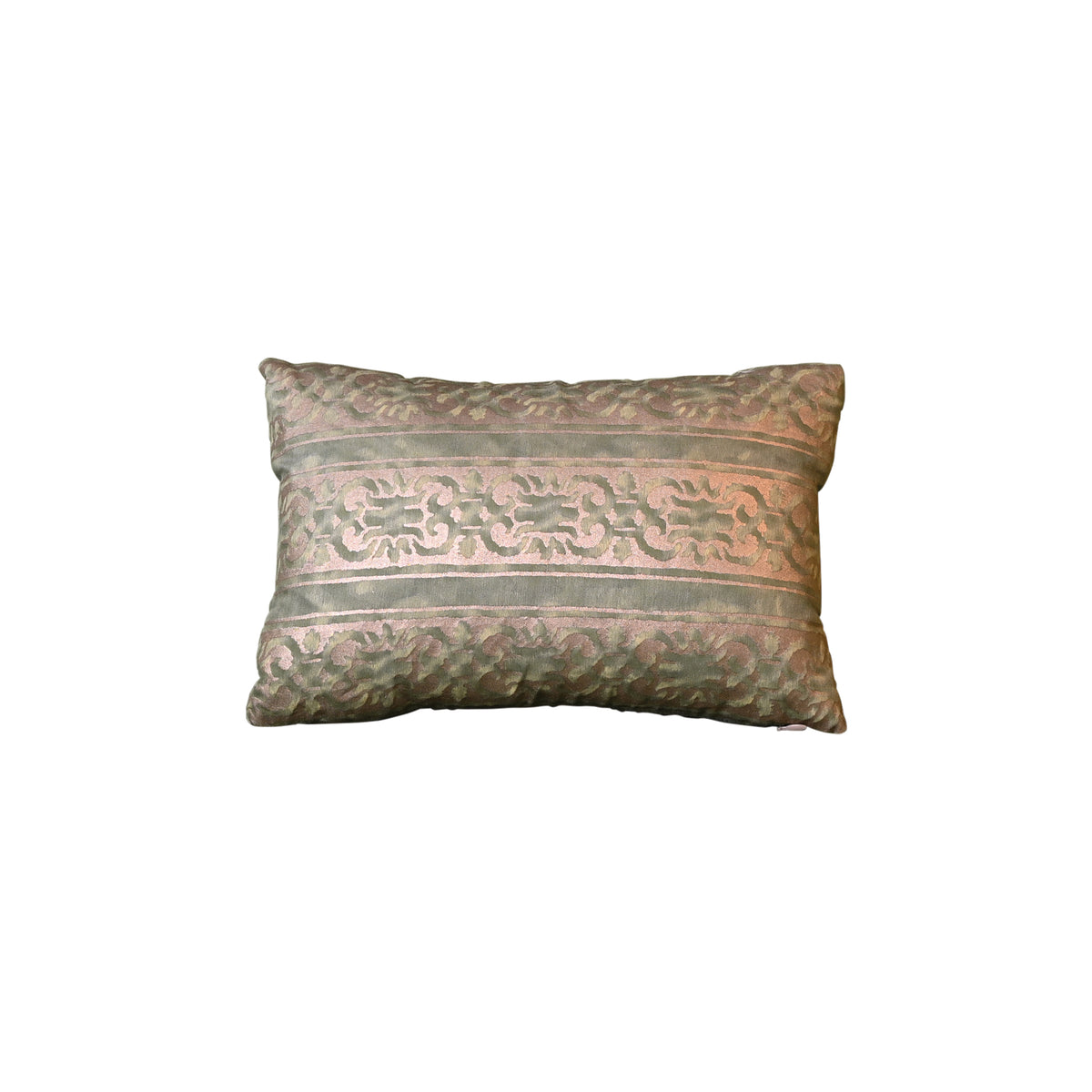 Fortuny Farnese Frieze Pillow in Green and Gold