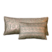 Fortuny Farnese Frieze Pillow in Green and Gold