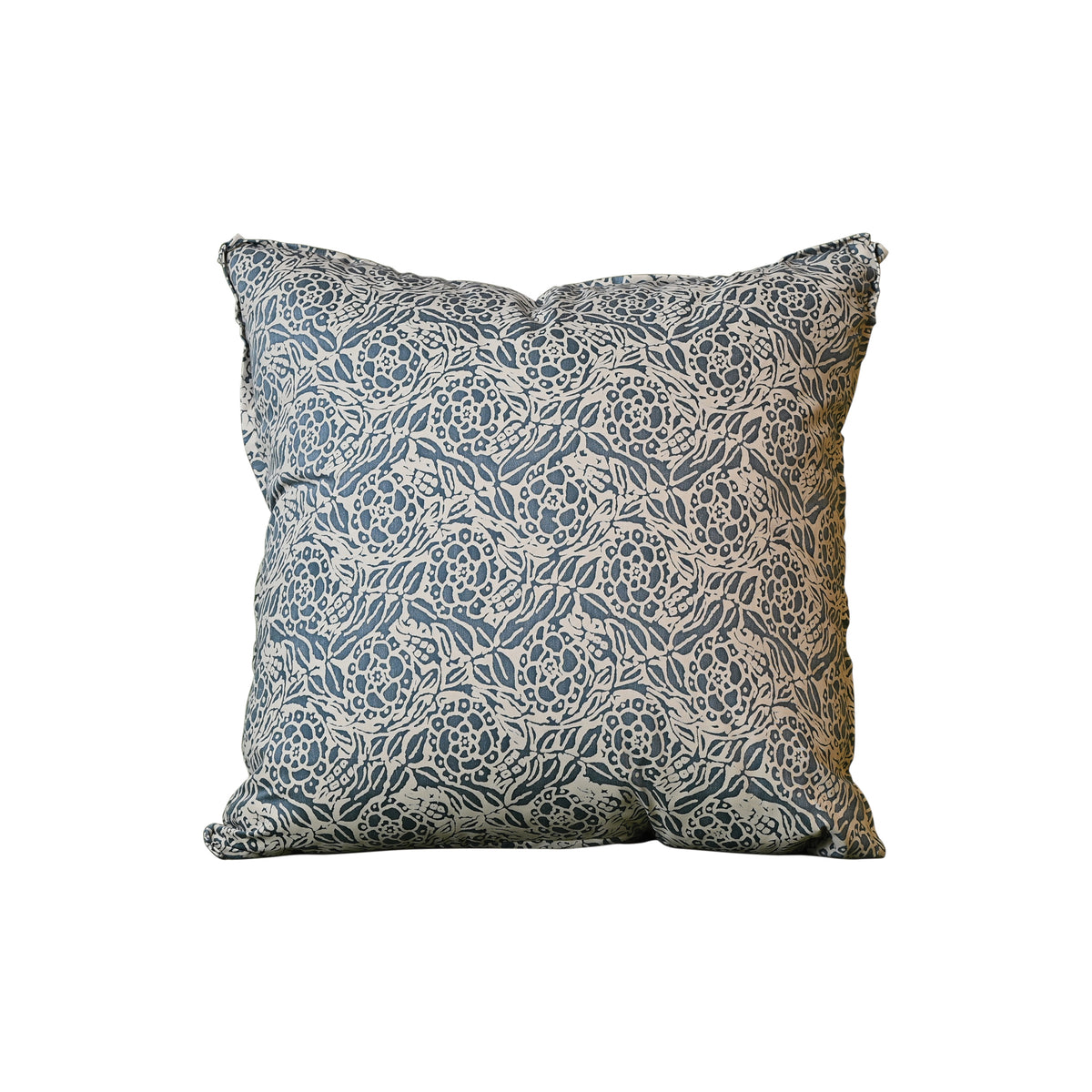 Fortuny Fiori Pillow in Storm Blue & Ivory