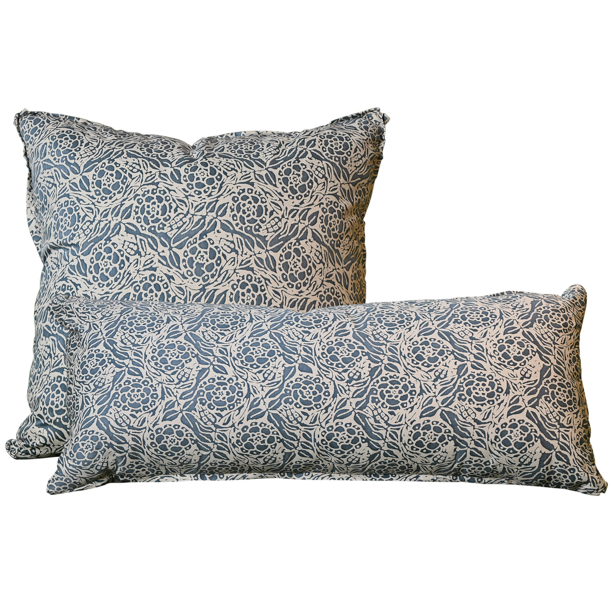 Fortuny Fiori Pillow in Storm Blue & Ivory