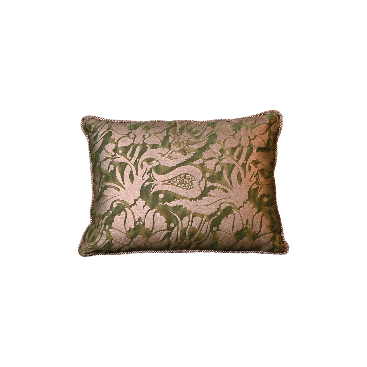 Fortuny Melagrana Pillow in Green and Silver