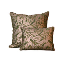Fortuny Melagrana Pillow in Green and Silver