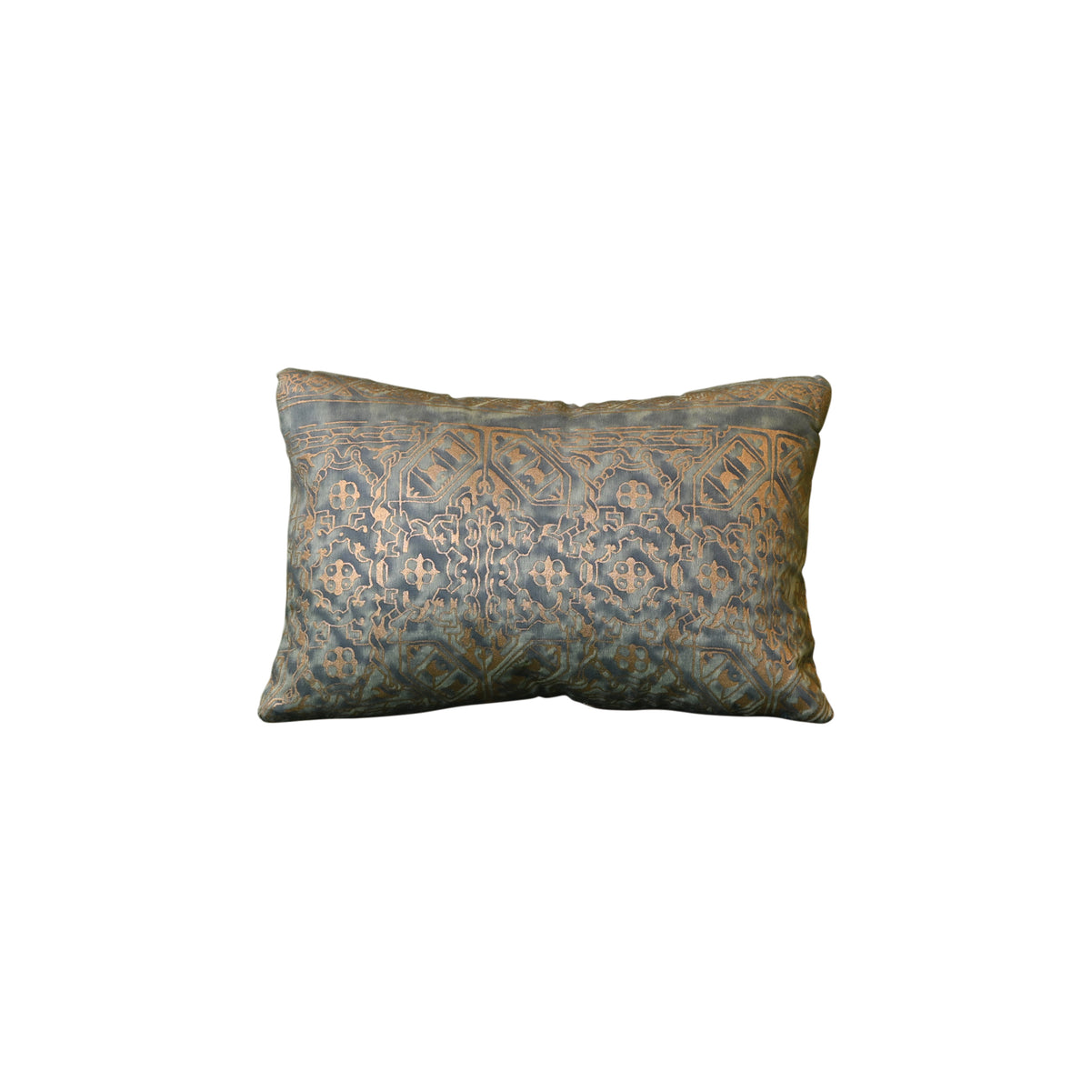 Fortuny Moresco Pillow in Vintage Blue-Green and Gold