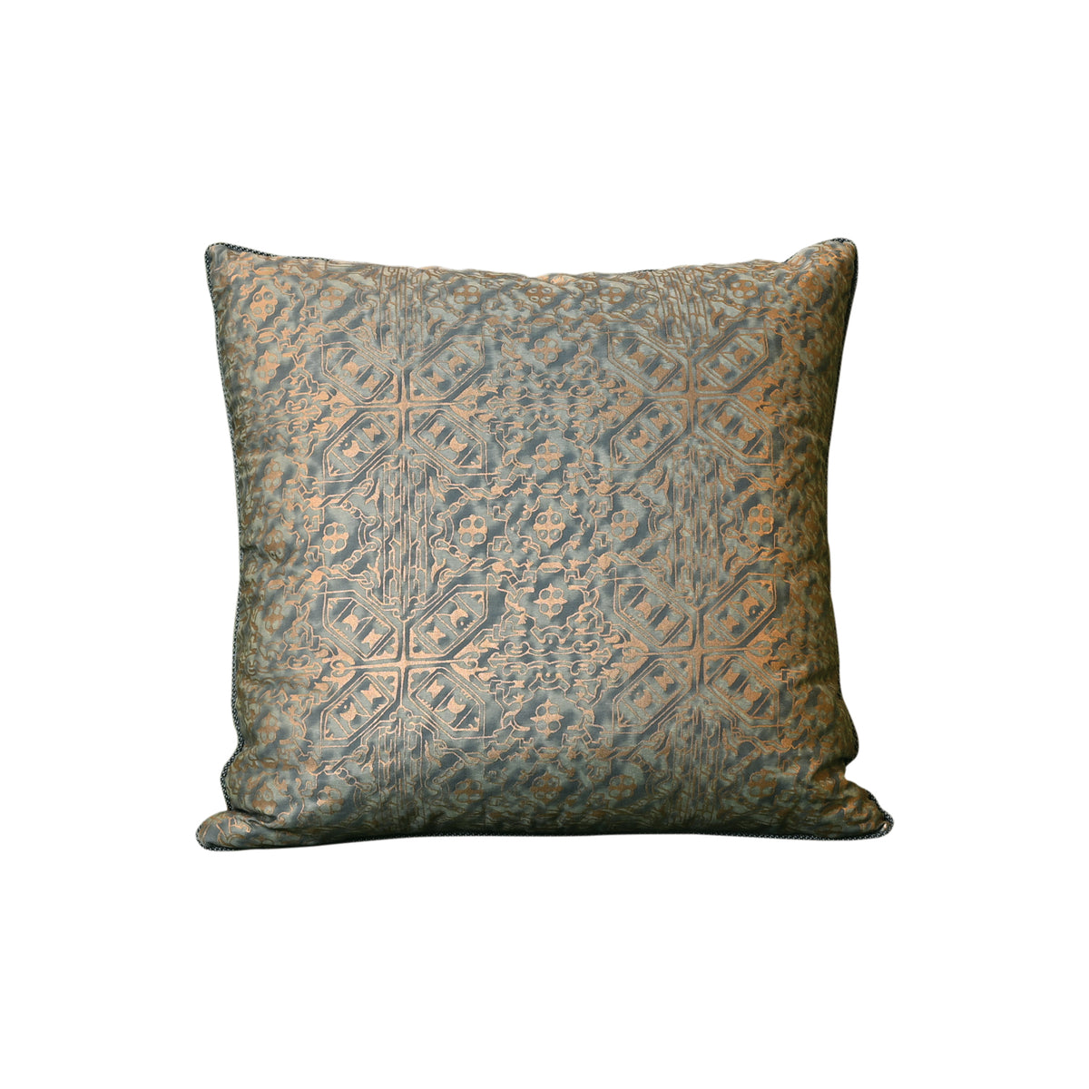 Fortuny Moresco Pillow in Vintage Blue-Green and Gold