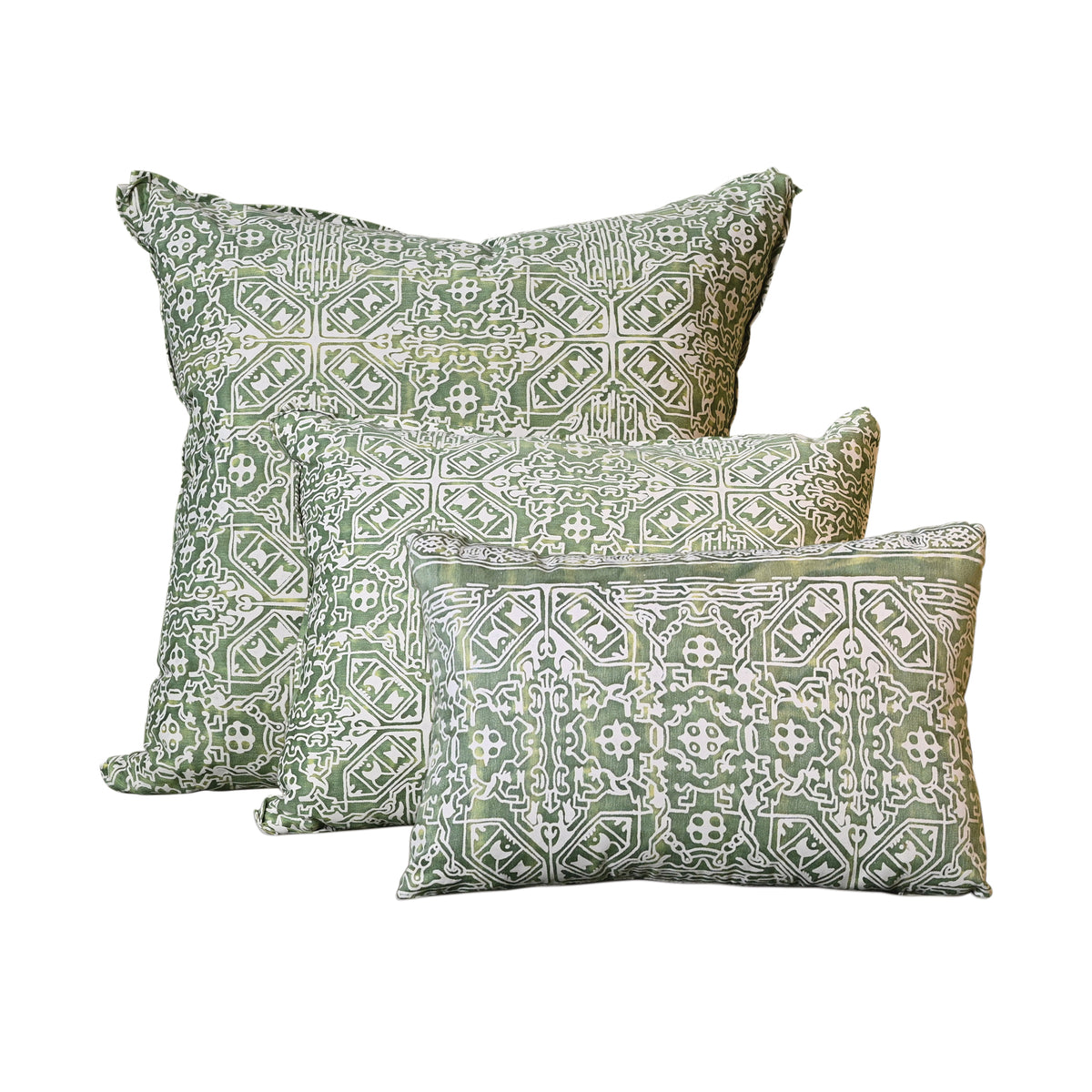Fortuny Moresco Pillow in Green and Warm White