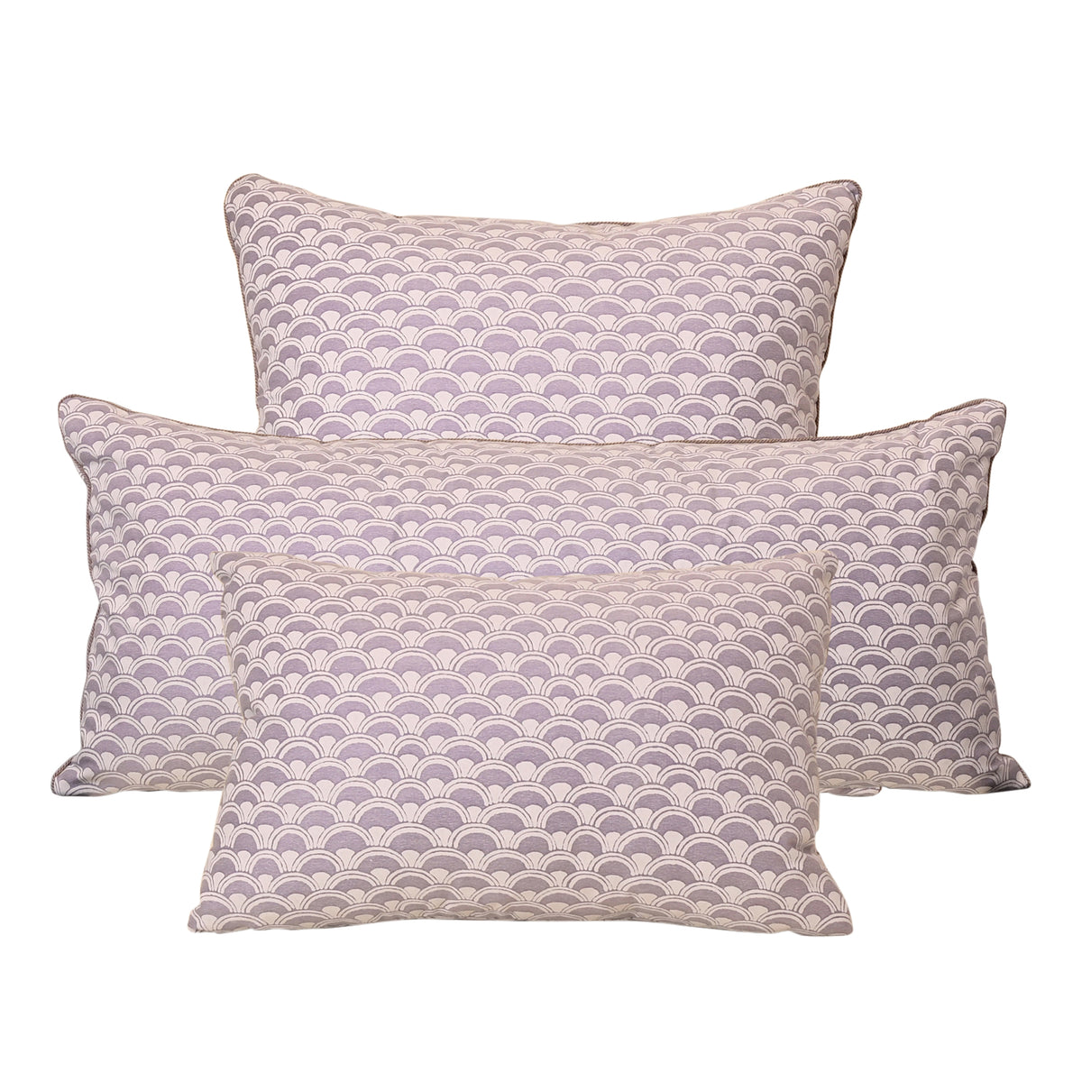 Fortuny Papiro Pillow in Lavender and White