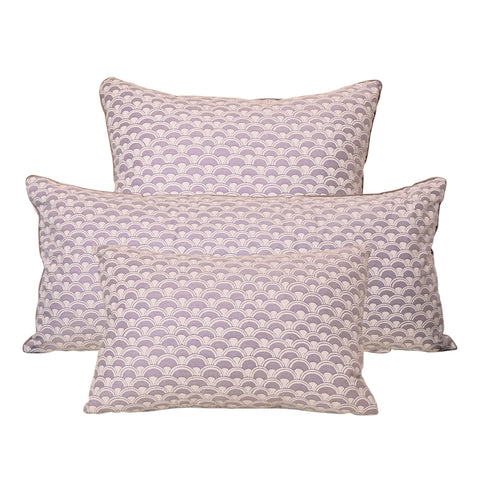 Fortuny Papiro Pillow in Lavender and White