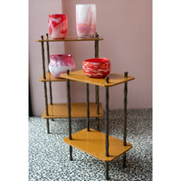 Freddie Three-Tier Table with Bronze