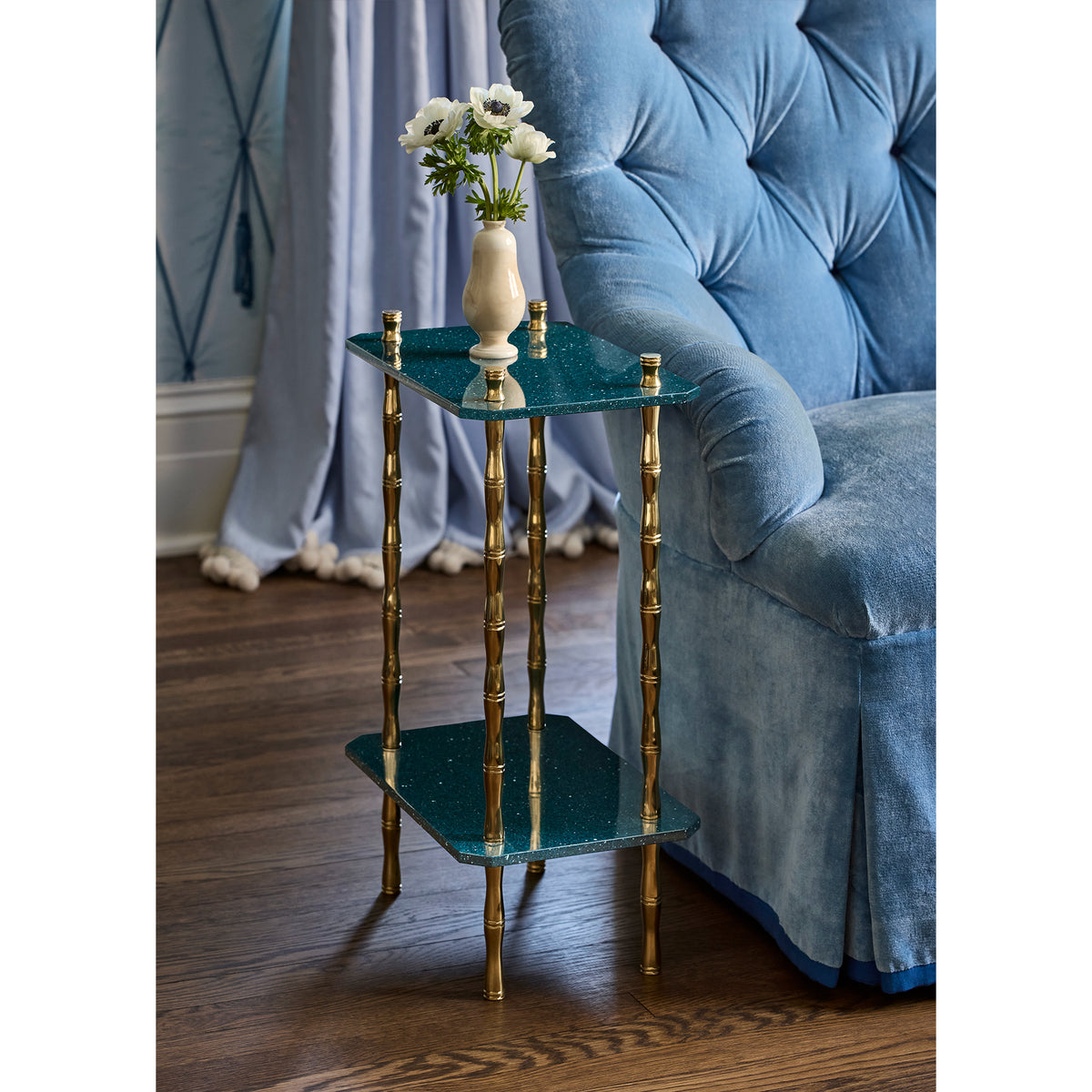 Freddie Two-Tier Table with Brass