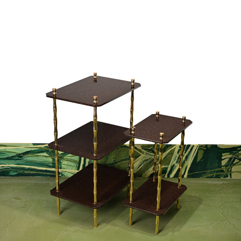 Freddie Three-Tier Table with Brass