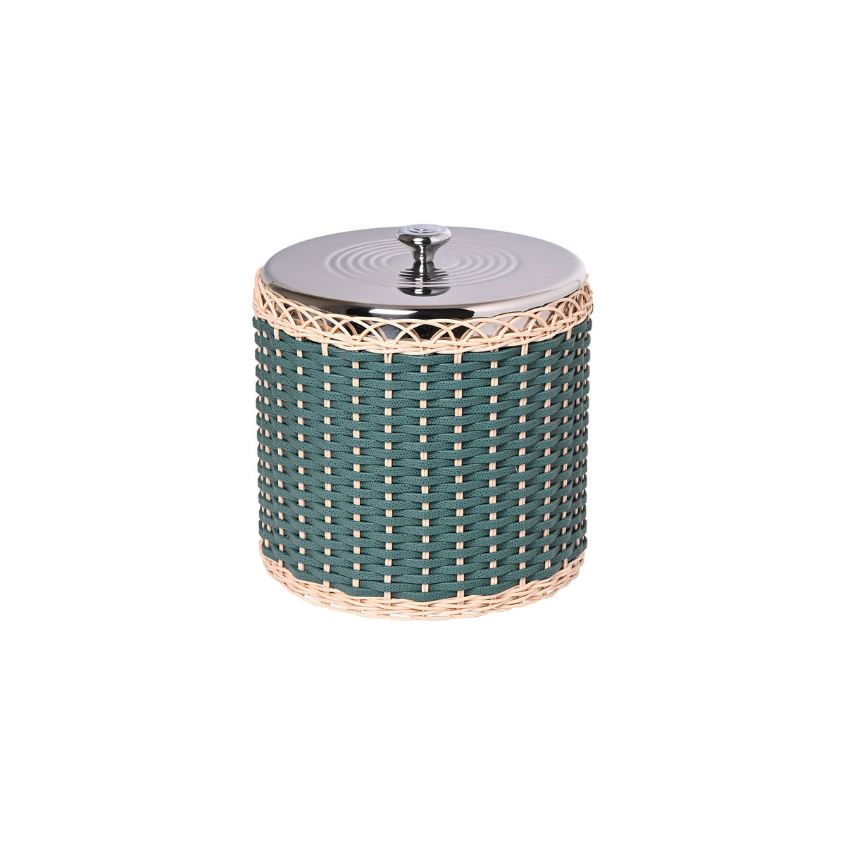 Menton Leather & Rattan Large Ice Bucket