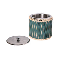 Menton Leather & Rattan Large Ice Bucket