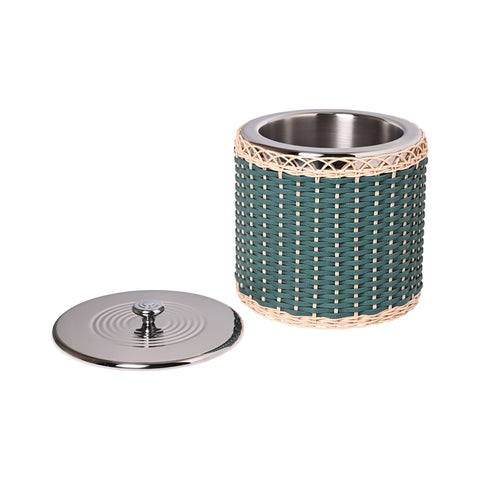 Menton Leather & Rattan Large Ice Bucket