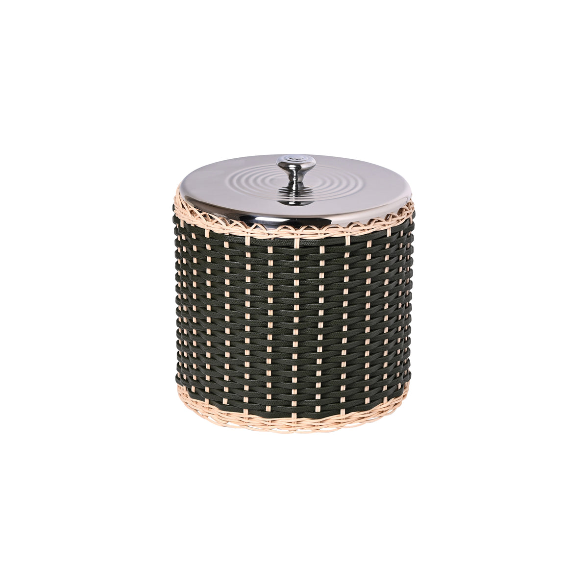 Menton Leather & Rattan Large Ice Bucket