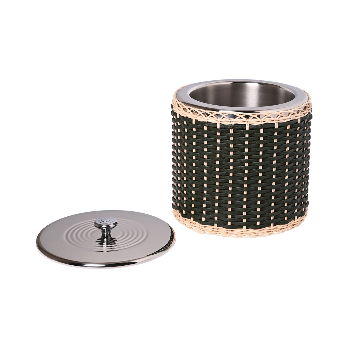 Menton Leather & Rattan Large Ice Bucket