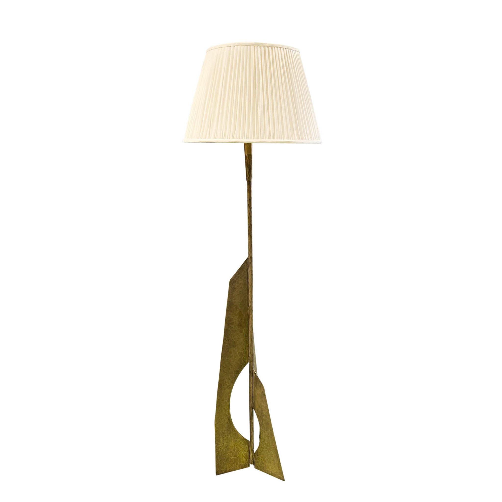 Gouged Brass Floor Lamp No. 1