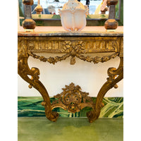 Late 18th Century French Giltwood Console with Marble Top
