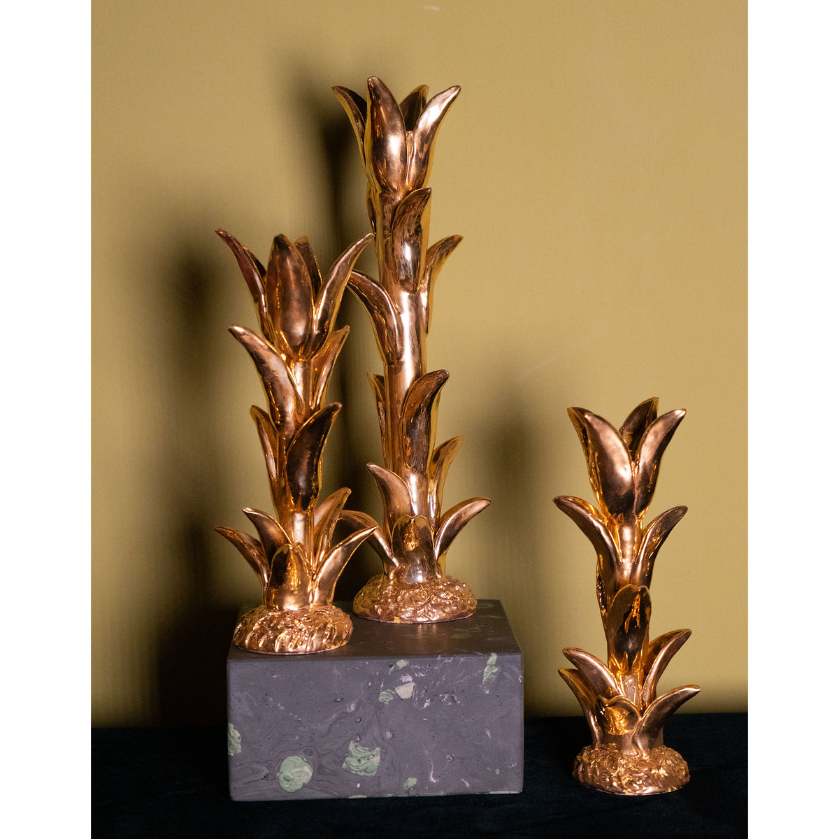 Jean Roger Tulip Candlestick in Gold