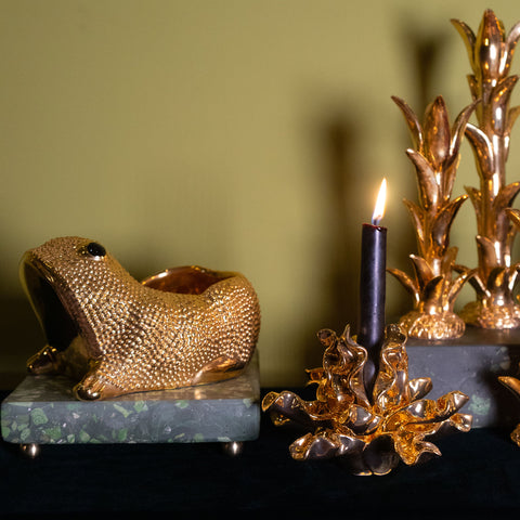 Jean Roger Seaweed Candleholder in Gold