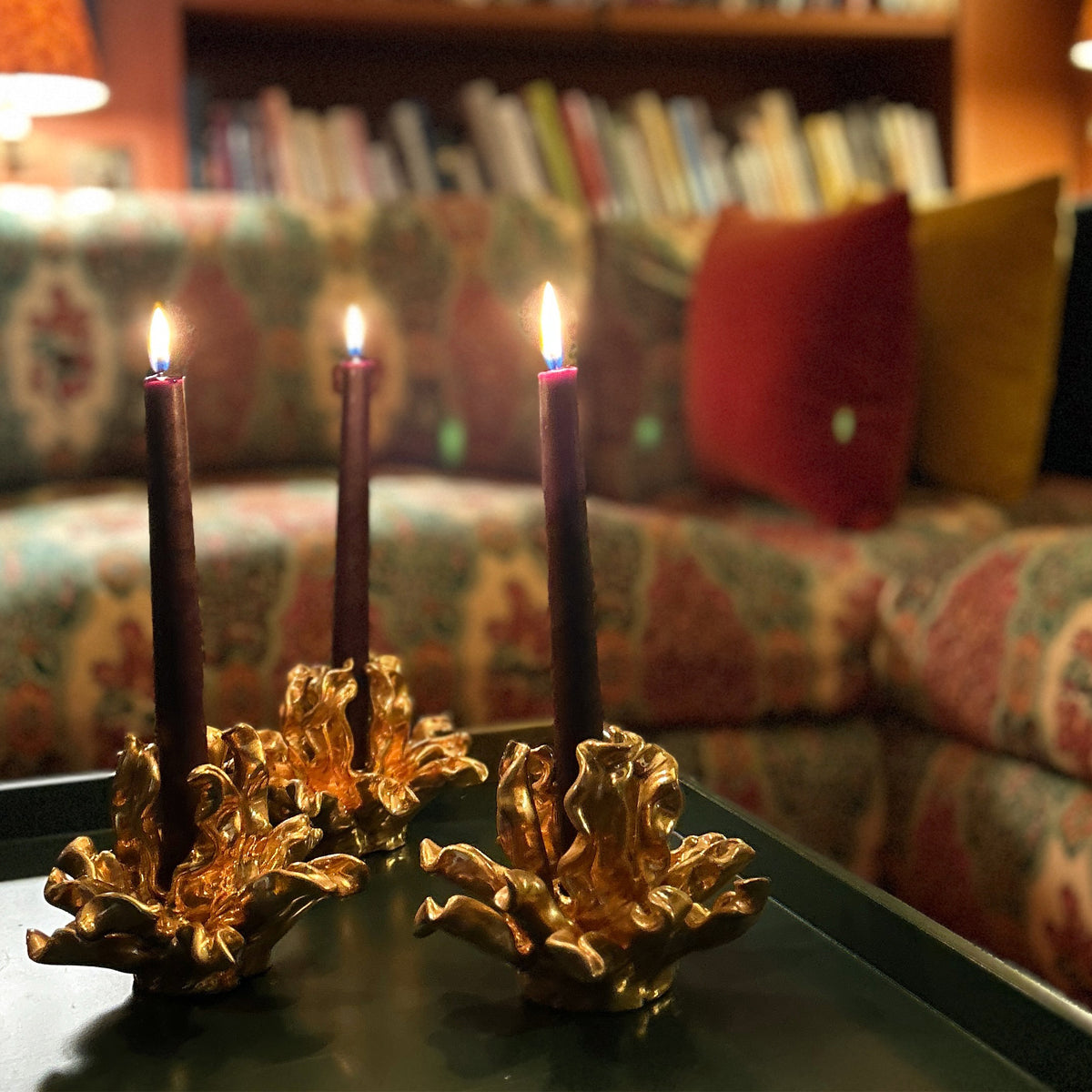 Jean Roger Seaweed Candleholder in Gold