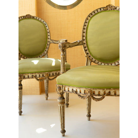 Pair of 18th Century Italian Painted Chairs