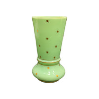 Late 19th Century Green Opaline Vase with Gilt Stars