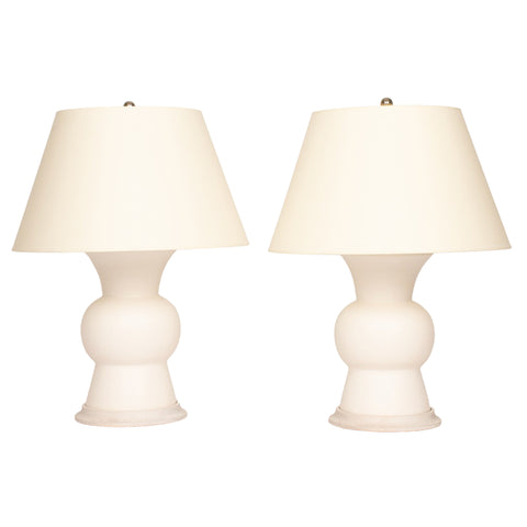 Pair of Gregory Lamps in Matte White