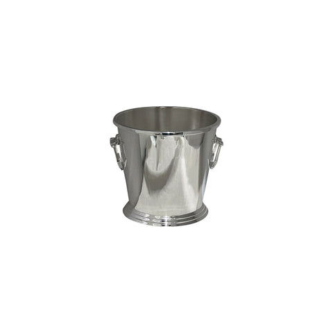 Vintage 5" Ice Bucket with Deco Ring Handles and Ribbed Base