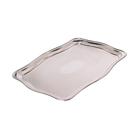 Vintage Serpentine Oblong Engine-Turned Tray with Oval Badge