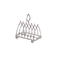 Vintage 6-Slice Toast Rack with Pointed Arches and Ball Feet