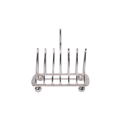 Vintage 6-Slice Toast Rack with Pointed Arches and Ball Feet