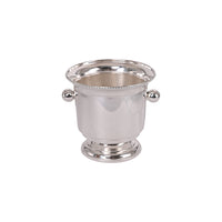 Vintage Pedestal Ice Bucket with Ball Handles and Beaded Rim