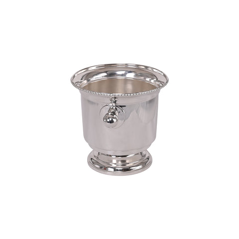 Vintage Pedestal Ice Bucket with Ball Handles and Beaded Rim