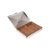 Vintage Angular Box with Engine-Turned Lid and Rectangular Badge